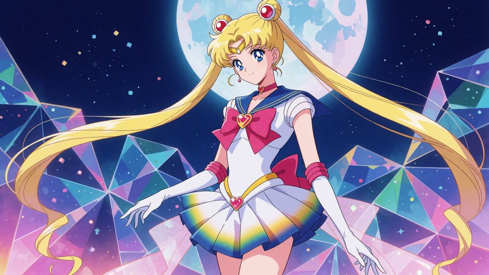 Кадр Sailor Moon Crystal в современной цифровой рисовке